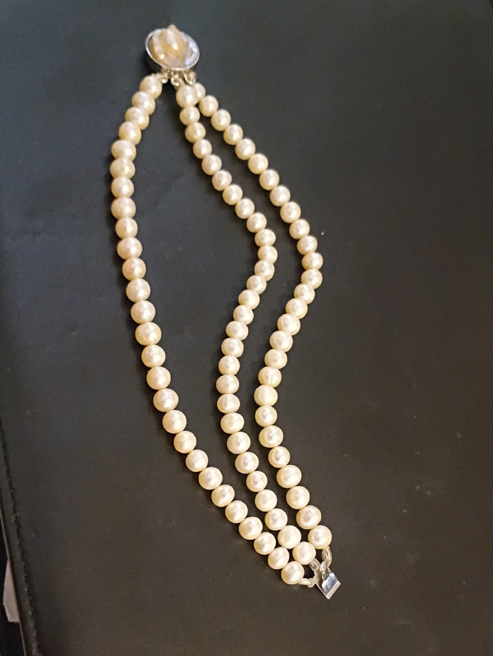 3 Strand Vintage Real Pearl Bracelet